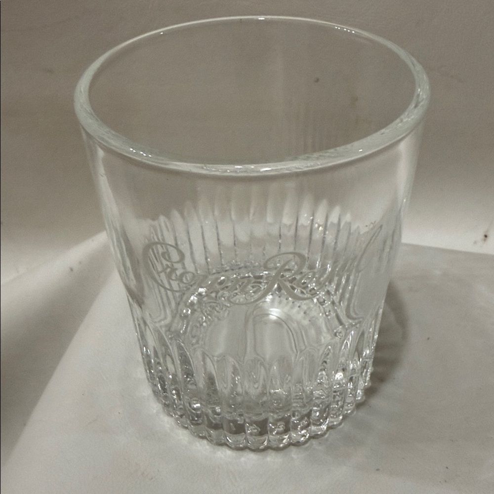 Crown Royal Crystal Glass 10 Ounces Bar Cocktail Rocks 3 In Round 3 1/2 In Tall
